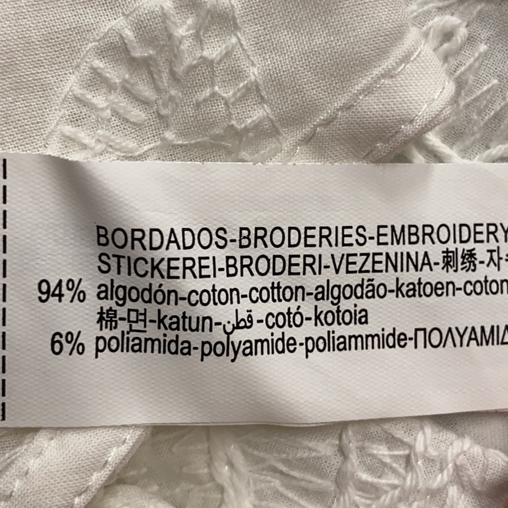 Zara White Broderie Anglaise Wide-Leg Jumpsuit - Picture 8 of 10